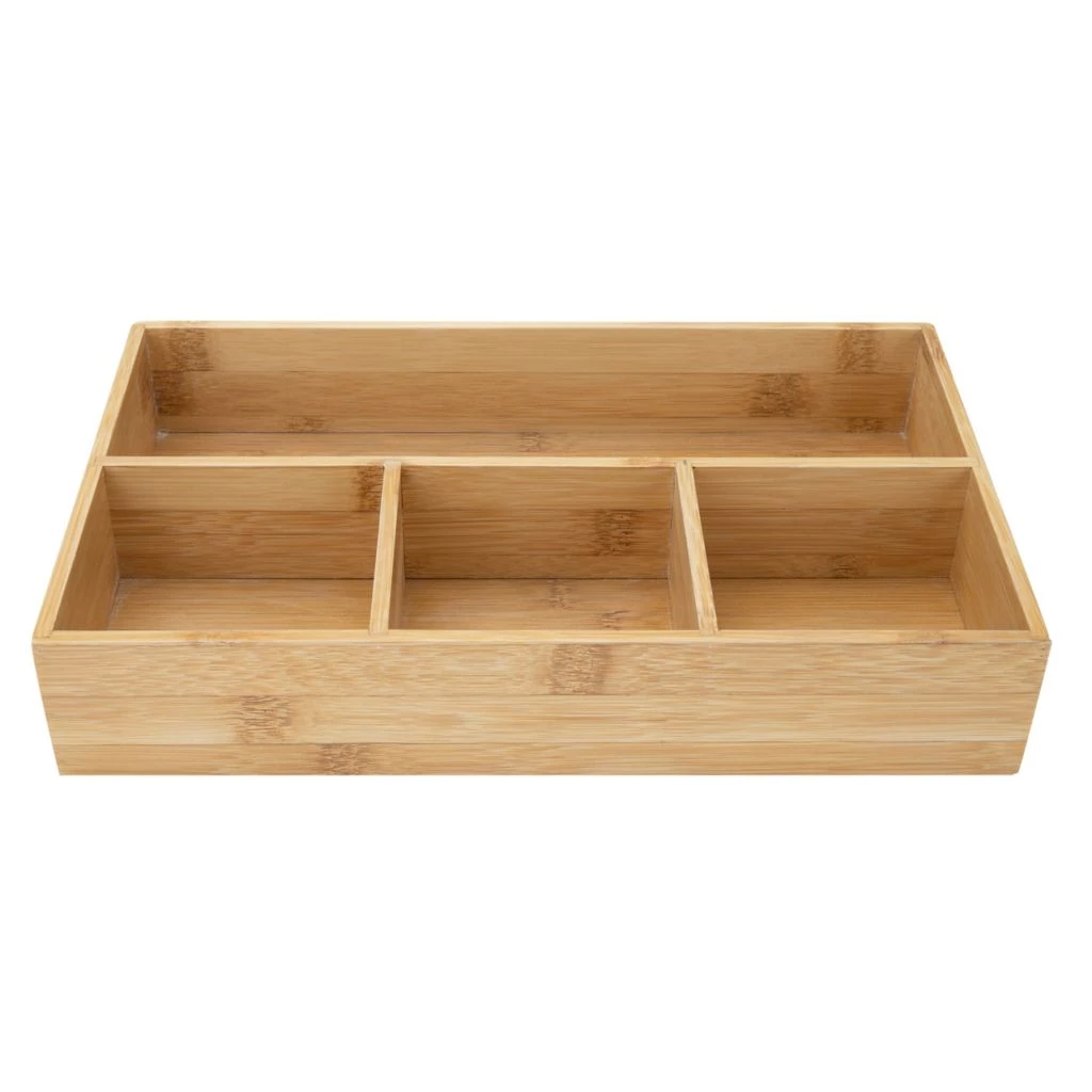 Mind Reader Bamboo Desk Organizer, Brown, 13 x 8 x 2.50 in. Overall Size, 4 sq. in. Front Sections Size, 1COMP3-BRN 3 Mind Reader Bamboo Desk Organizer, Brown, 13 x 8 x 2.50 in. Overall Size, 4 sq. in. Front Sections Size, 1COMP3-BRN