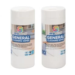 Mind Reader All-Purpose Home Disinfecting Wipes, Fresh Lemon Scent, White, 40 ct., Pack of 2, 2GENWIPE40-WHT