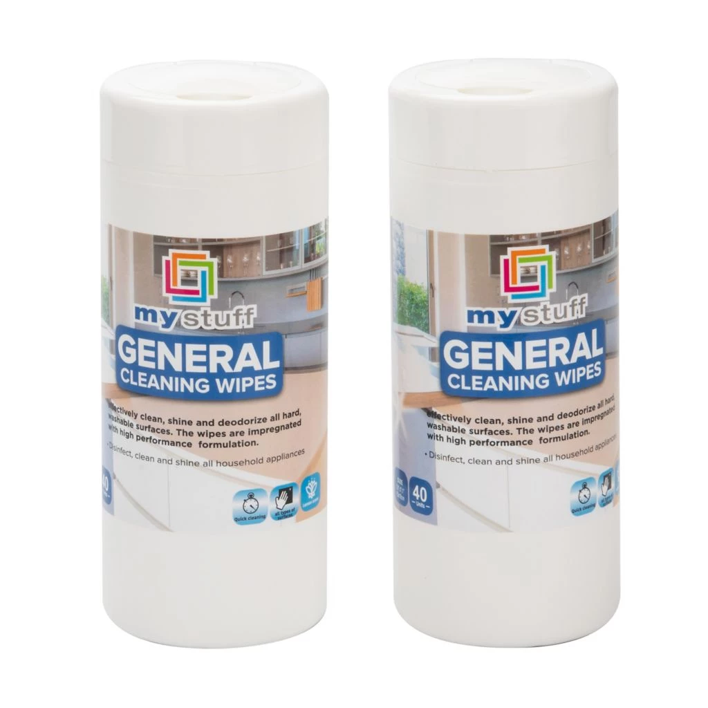 Mind Reader All-Purpose Home Disinfecting Wipes, Fresh Lemon Scent, White, 40 ct., Pack of 2, 2GENWIPE40-WHT 2 Mind Reader All-Purpose Home Disinfecting Wipes, Fresh Lemon Scent, White, 40 ct., Pack of 2, 2GENWIPE40-WHT