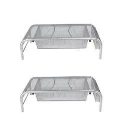 Mind Reader Metal Mesh Monitor Stand and Desk Organizers with Drawer, 2 pk., Silver, 2MESHMON-SIL