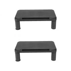 Mind Reader Durable Plastic Monitor Risers, 2 pk., Black, 2SMPLMON-BLK