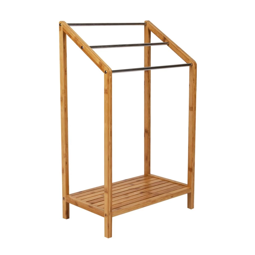 Mind Reader 3-Tier Freestanding Bamboo Drying Rack, Brown, 3BTOWORG-BRN 3 Mind Reader 3-Tier Freestanding Bamboo Drying Rack, Brown, 3BTOWORG-BRN