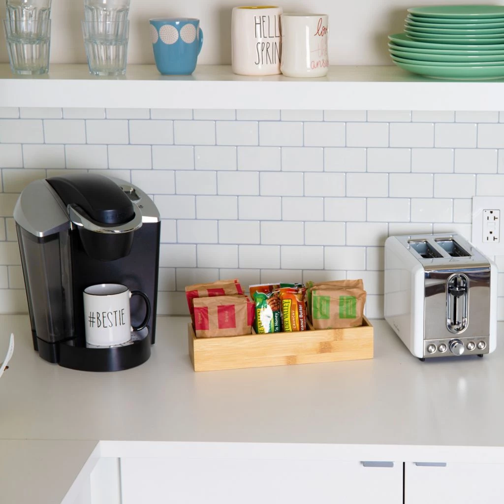 Mind Reader 3-Section Bamboo Condiment Organizer, Brown, 4 x 13 x 2.5 in., 4 in. Sections, 3COMP-BRN 4 Mind Reader 3-Section Bamboo Condiment Organizer, Brown, 4 x 13 x 2.5 in., 4 in. Sections, 3COMP-BRN - Image 2