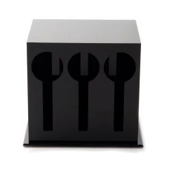 Mind Reader 3-Compartment Plastic Utensil Dispenser, Black, 5.75 x 7 x 6 in. , 3CSTOR-BLK