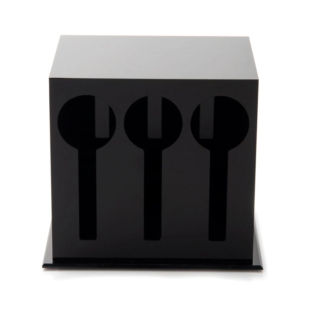 Mind Reader 3-Compartment Plastic Utensil Dispenser, Black, 5.75 x 7 x 6 in. , 3CSTOR-BLK 3 Mind Reader 3-Compartment Plastic Utensil Dispenser, Black, 5.75 x 7 x 6 in. , 3CSTOR-BLK