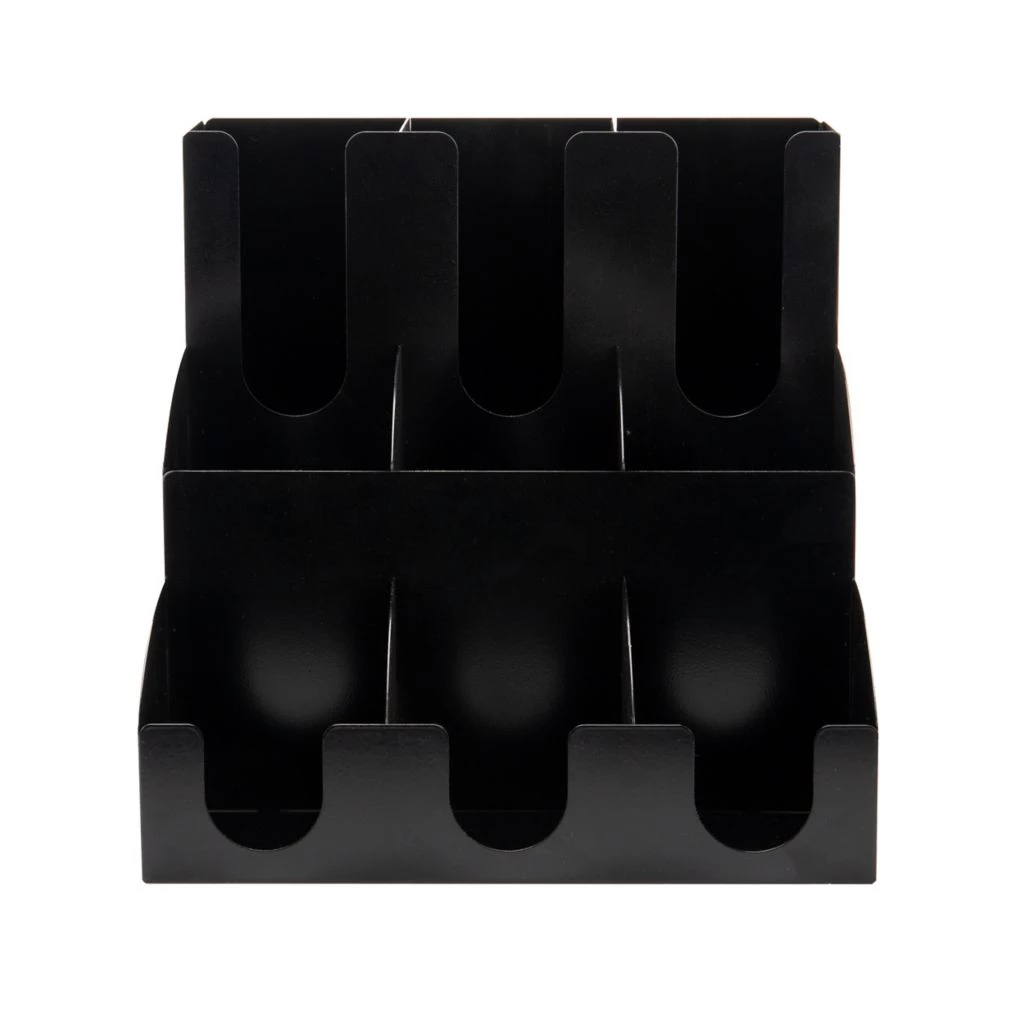 Mind Reader 9-Compartment Holder, Multi-Level Organizer for Condiments, Royal Black, 12.25 x 12.25 x 11.75 in. , 3LAYER9-BKRY 3 Mind Reader 9-Compartment Holder, Multi-Level Organizer for Condiments, Royal Black, 12.25 x 12.25 x 11.75 in. , 3LAYER9-BKRY