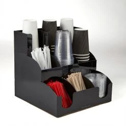 Mind Reader 9-Compartment Holder, Multi-Level Organizer for Condiments, Black, 3LAYER9-BLK -Mind Reader store 1643913 A1