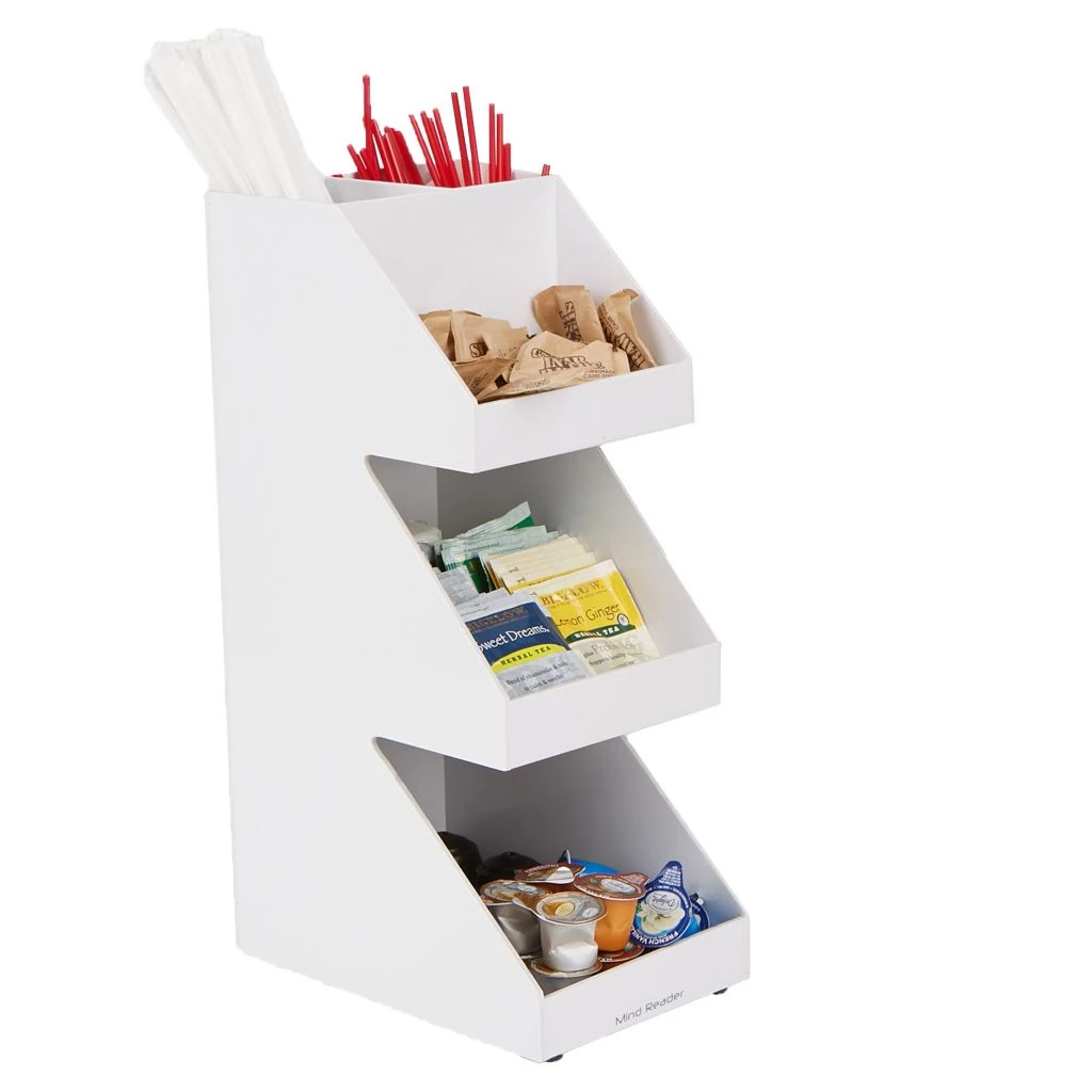 Mind Reader 3 Condiment Holder, Multi-Level Organizer, White, 3TCORG-WHT 4 Mind Reader 3 Condiment Holder, Multi-Level Organizer, White, 3TCORG-WHT - Image 2