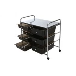 Mind Reader 6-Drawer Storage Rolling Utility Cart, Black, 3TROLL6-BLK