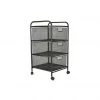 Mind Reader 3-Drawer Mesh Rolling Cart, Black, 3VERTM-BLK