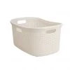 Mind Reader Laundry Basket with Cutout Handles, 40L, Ivory, 40 lb.ASK-IVO