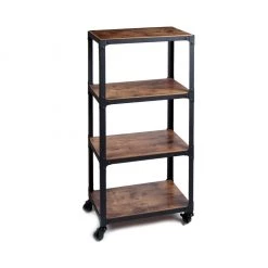 Mind Reader 4-Tier Rolling Bar Cart, Black, 4TWDMTCART-BLK