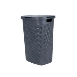 Mind Reader Laundry Hamper with Cutout Handles, 50L, Gray, 50HAMP-GRY