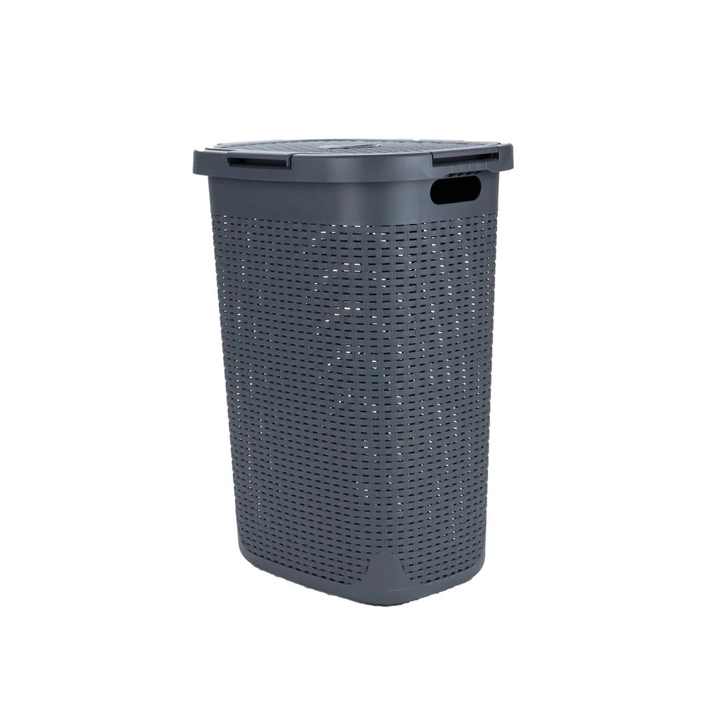 Mind Reader Laundry Hamper with Cutout Handles, 50L, Gray, 50HAMP-GRY 3 Mind Reader Laundry Hamper with Cutout Handles, 50L, Gray, 50HAMP-GRY