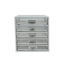 Mind Reader Heavy Duty Multi-Purpose 5 Drawer Cabinet, Silver, 5CABMESH-SIL