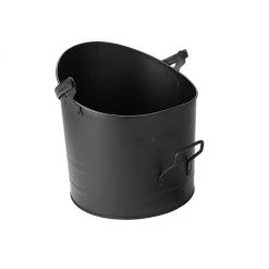 Mind Reader Fireplace Bucket with Handle, Black, ASHBUCK-BLK