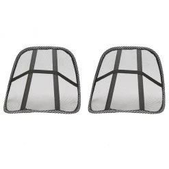 Mind Reader Pack of 2 Mesh Lumbar Cushion Supports, Black, BACKMESH-BLK
