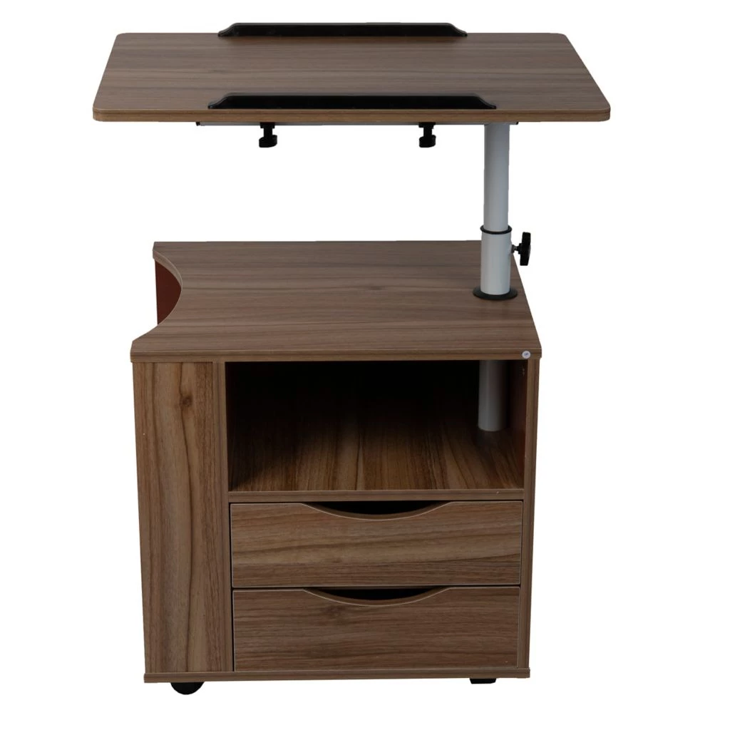 Mind Reader Bedside Workstation Adjustable Desk, Brown, BEDESK-BRN 2 Mind Reader Bedside Workstation Adjustable Desk, Brown, BEDESK-BRN