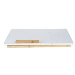 Mind Reader Bamboo Lap Desk with Side Drawer, White, BEDTRAYBM-WHT