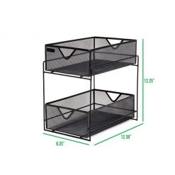 Mind Reader 2-Tier Metal Mesh Organizer with Slide-Out Basket Drawer, Black 11 Mind Reader 2-Tier Metal Mesh Organizer with Slide-Out Basket Drawer, Black -Mind Reader store 1644167 A2