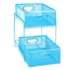 Mind Reader 2-Tier Metal Mesh Organizer with Slide Out Basket Drawer, Blue, CABASK2T-BLU 1 Mind Reader 2-Tier Metal Mesh Organizer with Slide Out Basket Drawer, Blue, CABASK2T-BLU -Mind Reader store 1644168