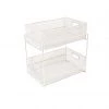 Mind Reader 2-Tier Metal Mesh Organizer with Slide-Out Basket Drawer, White, CABASK2T-WHT 2 Mind Reader 2-Tier Metal Mesh Organizer with Slide-Out Basket Drawer, White, CABASK2T-WHT -Mind Reader store 1644174