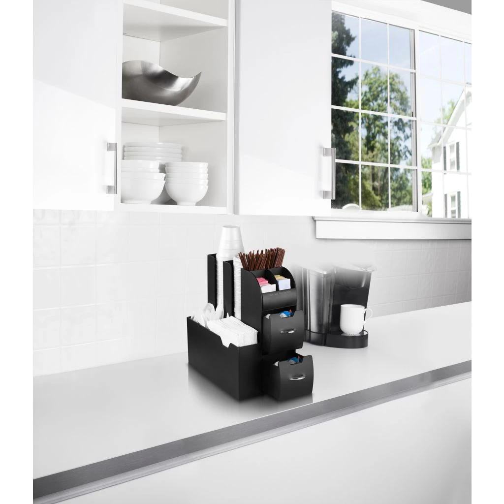 Mind Reader Coffee Caddy Condiment Storage Organizer, Black, CAD01-BLK 4 Mind Reader Coffee Caddy Condiment Storage Organizer, Black, CAD01-BLK - Image 2