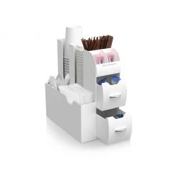 Mind Reader Coffee Caddy Condiment Storage Organizer, White, CAD01-WHT