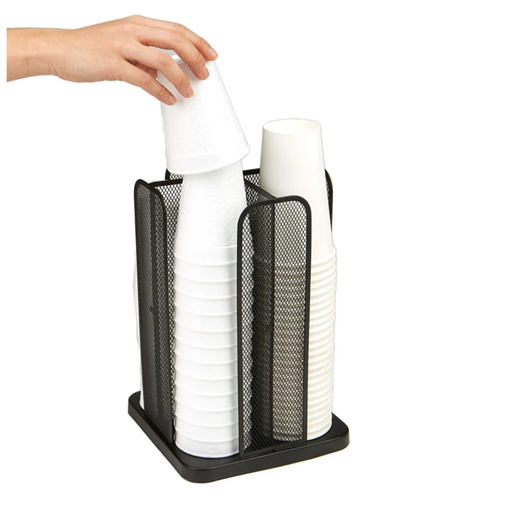 Mind Reader 4 Compartment Carousel Cup and Lid Organizer, Black, CDISPMESH-BLK 4 Mind Reader 4 Compartment Carousel Cup and Lid Organizer, Black, CDISPMESH-BLK - Image 2