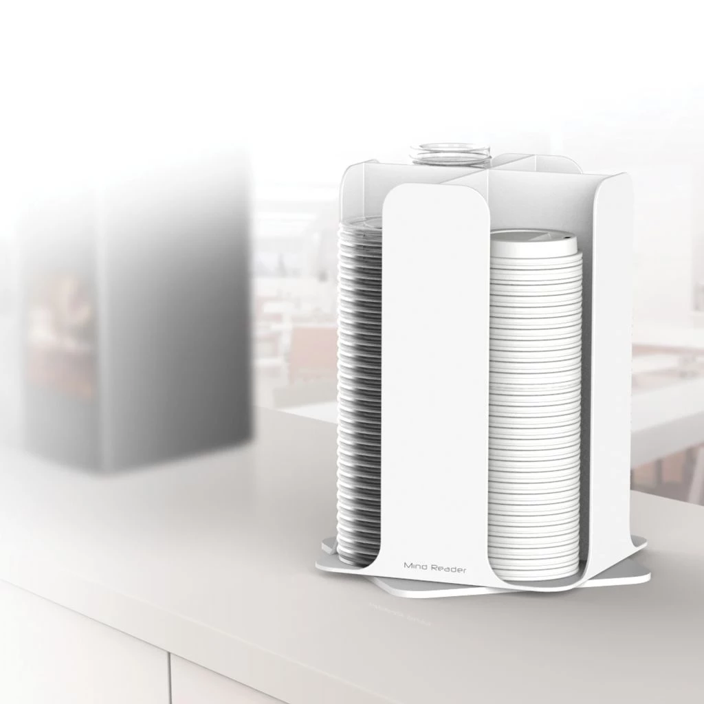 Mind Reader 4 Compartment Cup and Lid Organizer Carousel, White, CDISP-WHT 4 Mind Reader 4 Compartment Cup and Lid Organizer Carousel, White, CDISP-WHT - Image 2