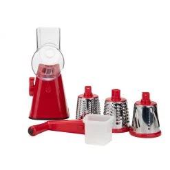 Mind Reader Rotary Drum Cheese Grater, Vegetable Shredder, Food Slicer and Chopper, Red, CHOPCHOP-RED