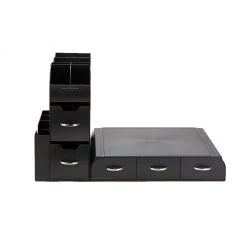 Mind Reader K-Cup Coffee Pod Drawer and Condiment Organizer Caddy Station, 2-Piece, Black, CMB02-BLK