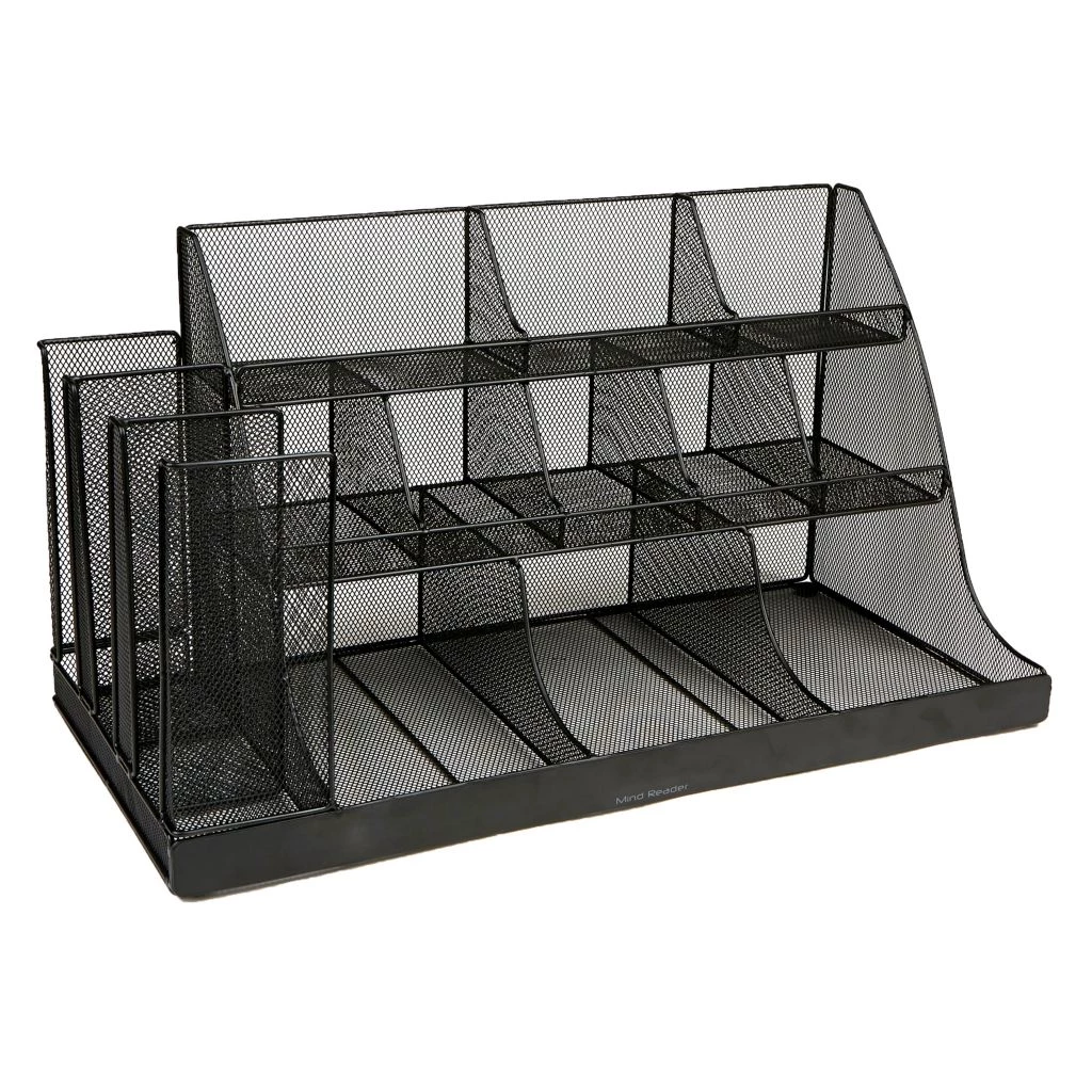 Mind Reader 3-Tier 14-Compartment Breakroom Condiment Organizer, Black, CMG2MESH-BLK 3 Mind Reader 3-Tier 14-Compartment Breakroom Condiment Organizer, Black, CMG2MESH-BLK