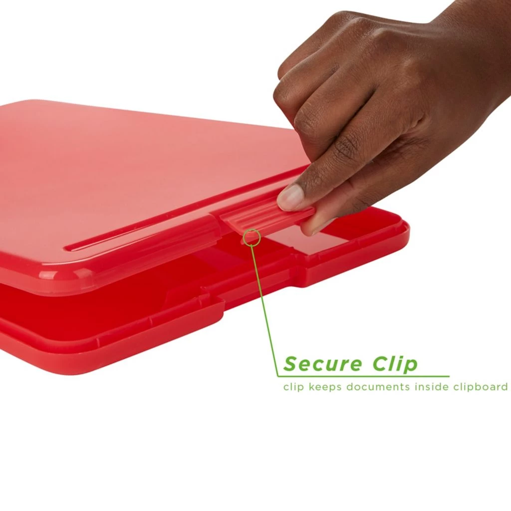 Mind Reader Plastic Clipboards with Portfolio Storage, 13 x 9.25 x 1 in., For Letter and A4 Paper, 6-Pack, COLCLIP6-ASST 7 Mind Reader Plastic Clipboards with Portfolio Storage, 13 x 9.25 x 1 in., For Letter and A4 Paper, 6-Pack, COLCLIP6-ASST - Image 5