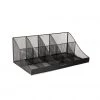 Mind Reader 11 Compartment Break Room Coffee Condiment Organizer, Black, COMORGMESH-BLK