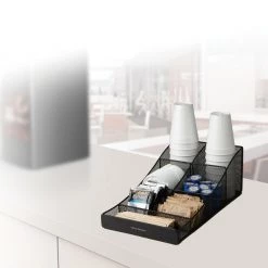 Mind Reader 7 Compartment Tea/Coffee Condiment Organizer, Black, COMP7MESH-BLK 5 Mind Reader 7 Compartment Tea/Coffee Condiment Organizer, Black, COMP7MESH-BLK -Mind Reader store 1644221 A1