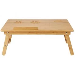 Mind Reader Laptop Coolpad Flip Top, Adjustable Laptop Desk, Laptop Desk for Bed, Bed Tray, Brown, COOLTRAYBM-BRN