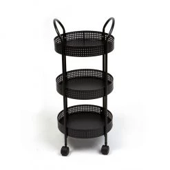 Mind Reader 3-Tier Metal Utility Cart, Black, CROW3-BLK