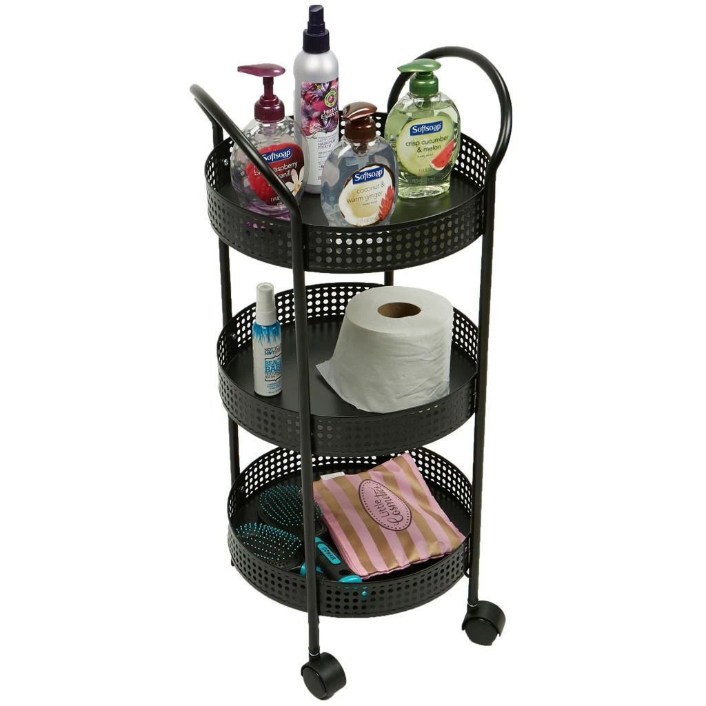 Mind Reader 3-Tier Metal Utility Cart, Black, CROW3-BLK 4 Mind Reader 3-Tier Metal Utility Cart, Black, CROW3-BLK - Image 2