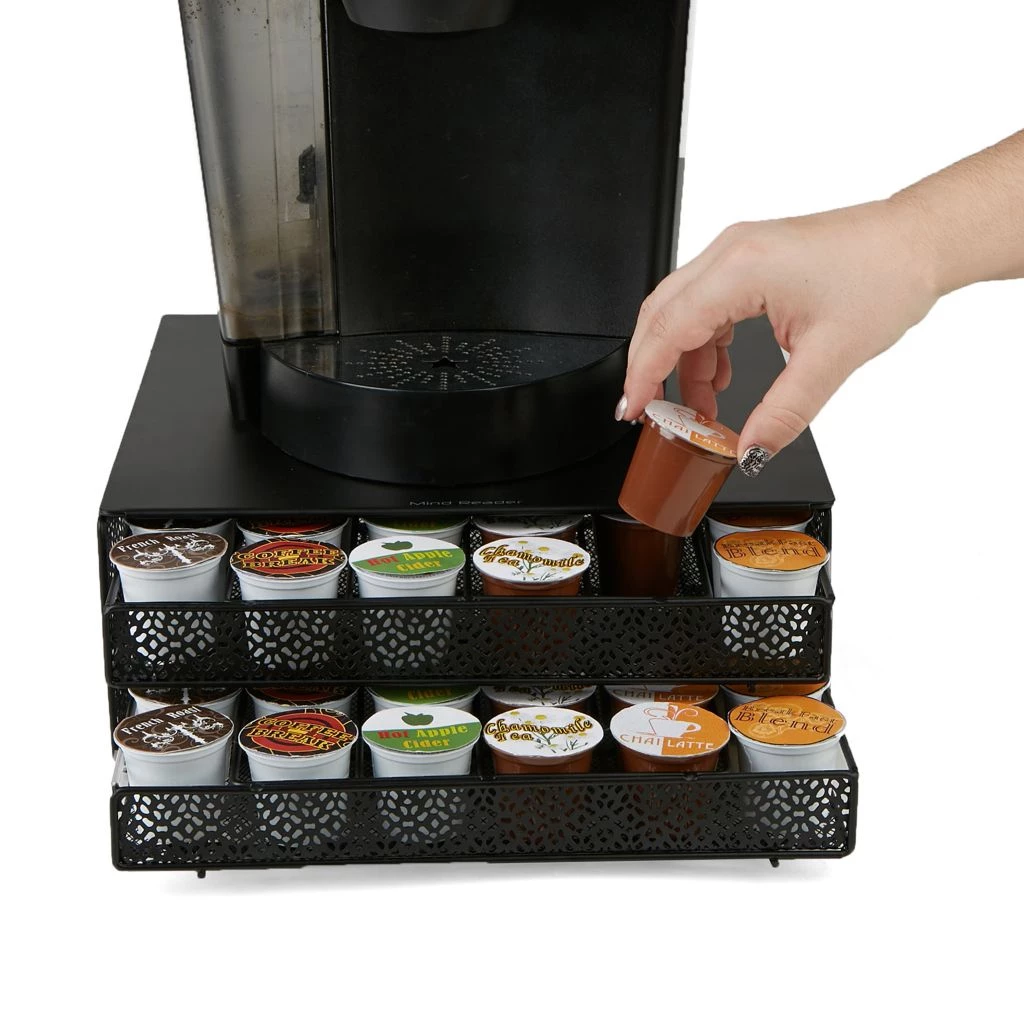 Mind Reader Double K-Cup Storage Tray with Flower Pattern, Black, DBMTRAY-BLK 4 Mind Reader Double K-Cup Storage Tray with Flower Pattern, Black, DBMTRAY-BLK - Image 2