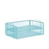 Mind Reader Metal Mesh Tray Holder and Desk Document Organizer, 2 pc., Turquoise, DSTACK2-TUR 2 Mind Reader Metal Mesh Tray Holder and Desk Document Organizer, 2 pc., Turquoise, DSTACK2-TUR -Mind Reader store 1644306
