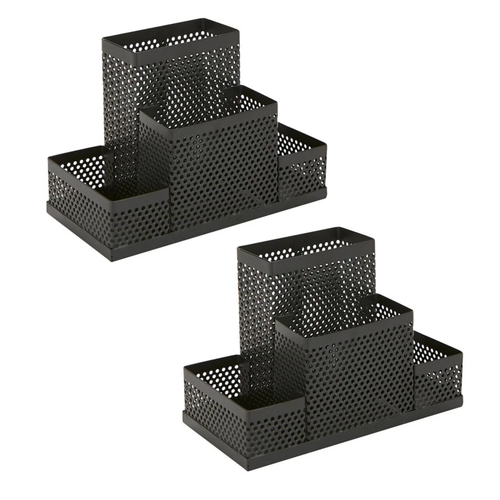 Mind Reader 4-Compartment Supplies and Accessories Storage Organizer, 2 pc., Black, EMPORG2-BLK 3 Mind Reader 4-Compartment Supplies and Accessories Storage Organizer, 2 pc., Black, EMPORG2-BLK
