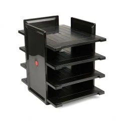 Mind Reader 4-Tier Desktop Document and Folder Tray Organizer, Black, FLEXT4-BLK