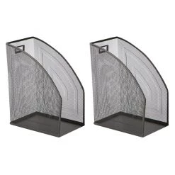 Mind Reader Metal Mesh File Organizers, 2 pk., Black, JMAG2-BLK