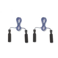 Mind Reader Adjustable Jump Ropes with 5.25 in. Memory Foam Ergonomic Handles, Blue, 2-Pack
