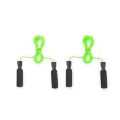 Mind Reader Adjustable Jump Ropes with 5.25 in. Memory Foam Ergonomic Handles, Green, 2-Pack