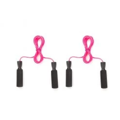 Mind Reader Adjustable Jump Ropes with 5.25 in. Memory Foam Ergonomic Handles, Pink, 2-Pack