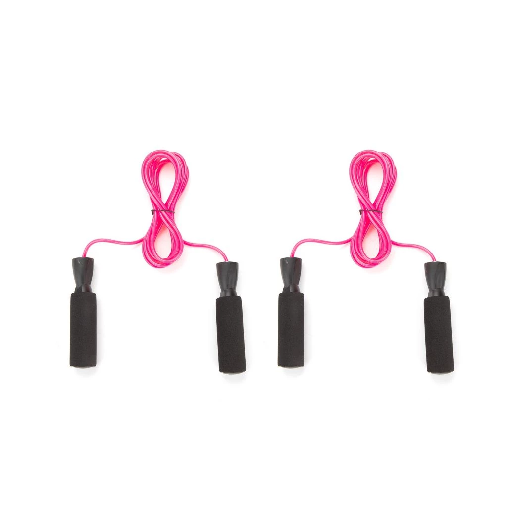 Mind Reader Adjustable Jump Ropes with 5.25 in. Memory Foam Ergonomic Handles, Pink, 2-Pack 3 Mind Reader Adjustable Jump Ropes with 5.25 in. Memory Foam Ergonomic Handles, Pink, 2-Pack