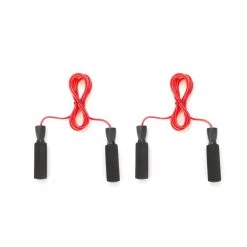 Mind Reader Adjustable Jump Ropes with 5.25 in. Memory Foam Ergonomic Handles, Red, 2-Pack