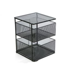 Mind Reader 2-Tier Metal Mesh Magnetic Organizer, Black, KMAG2T-BLK